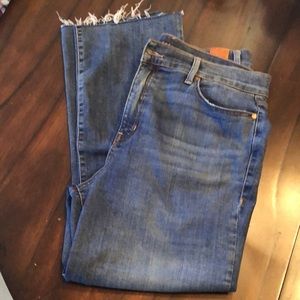 Level 99 Classic pocket jeans, embellished back pockets, distressed hem & leg